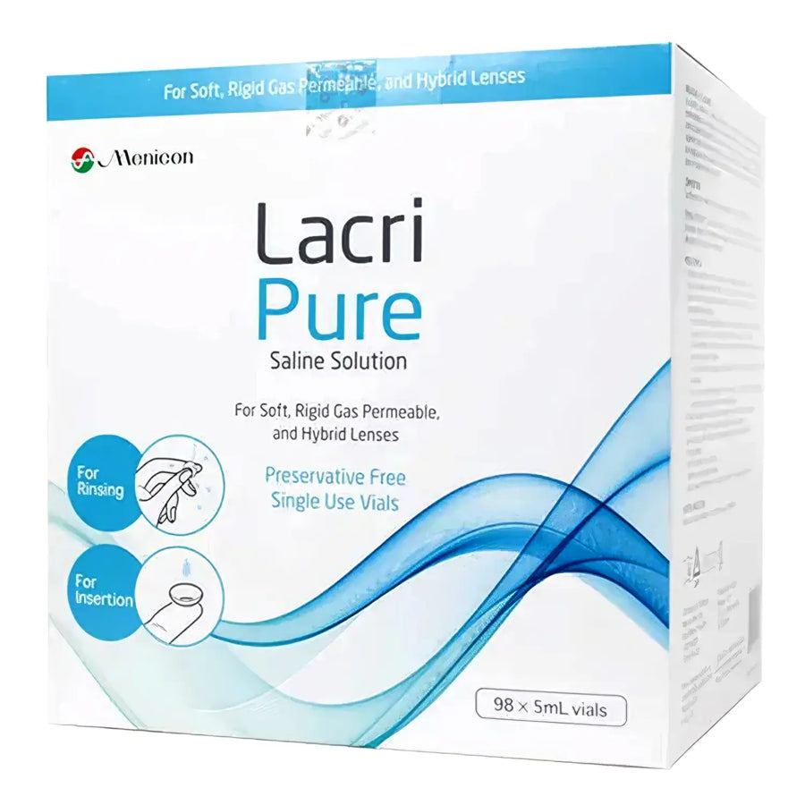 LacriPure solution saline de rinçage et insertion (98 flacons)